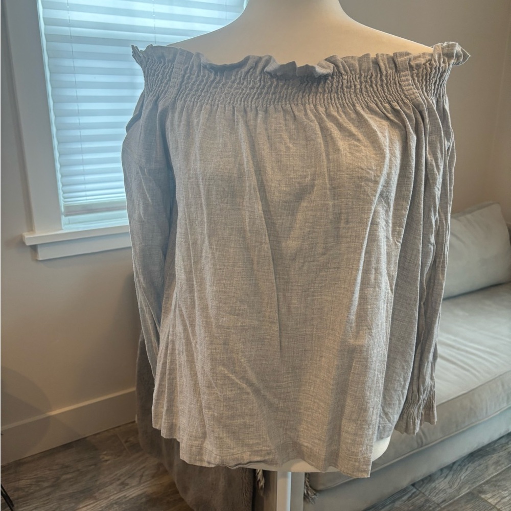 Gray Off-Shoulder Women's Top